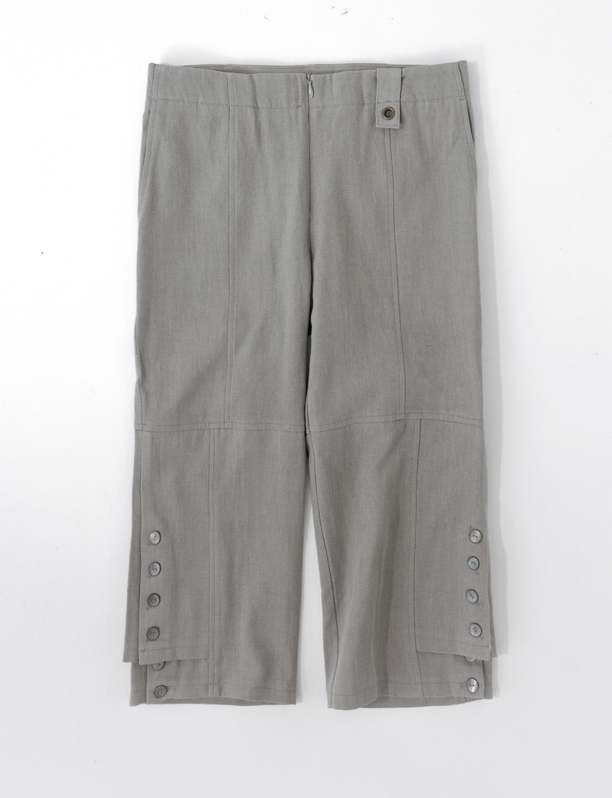 Double layered cropped pants beige