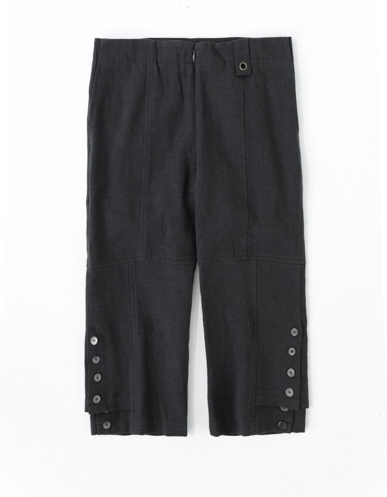 Double layered cropped pants charcoal