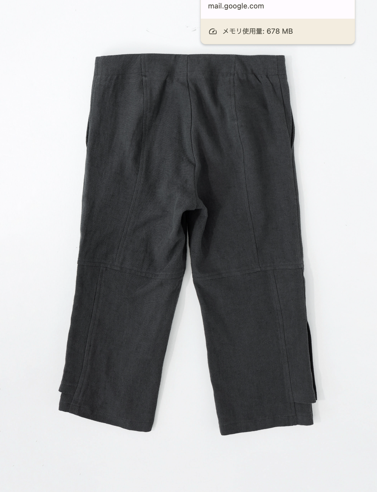 Double layered cropped pants charcoal