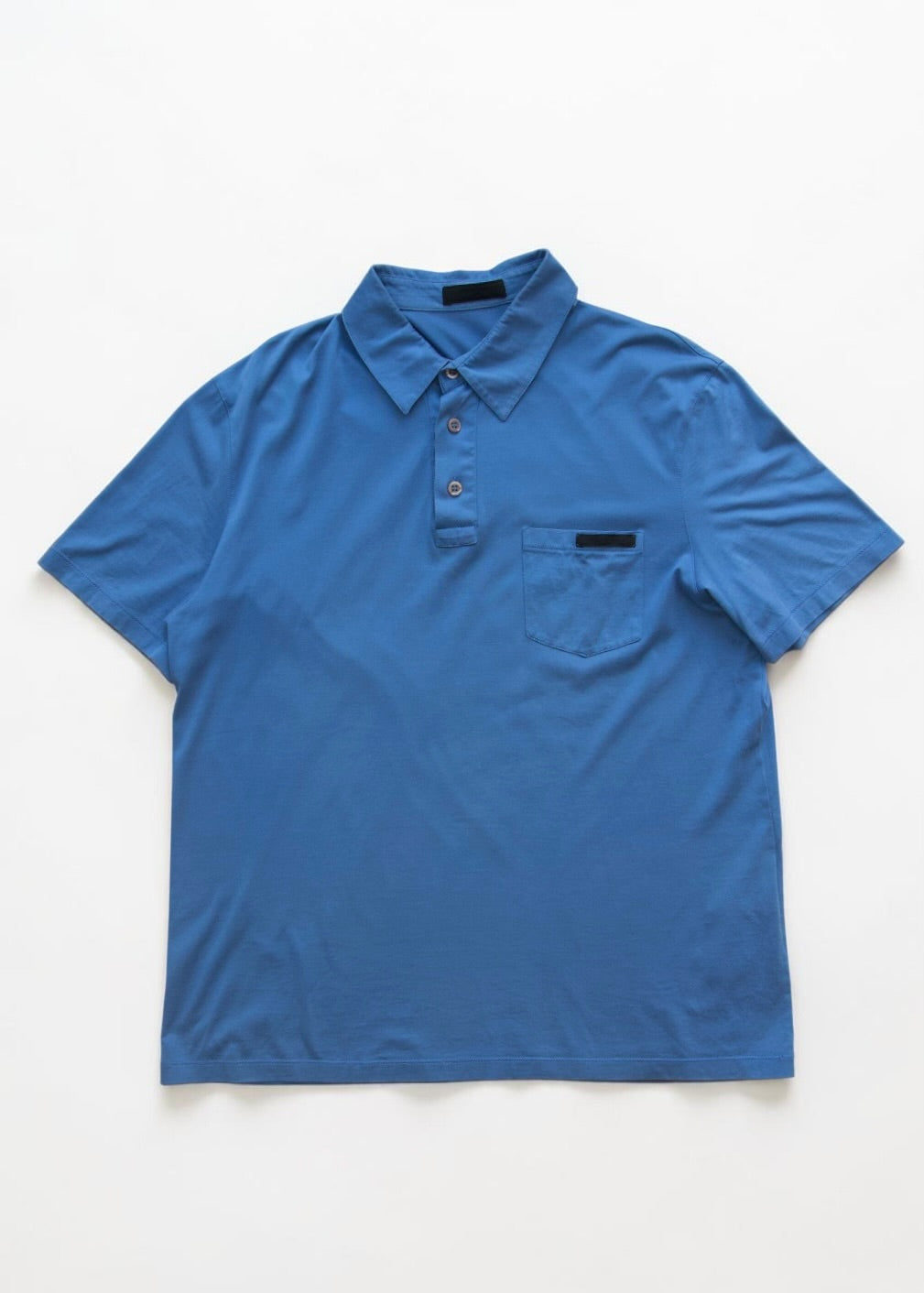 Prada Pocket Polo Shirt (Blue, made in Romania)