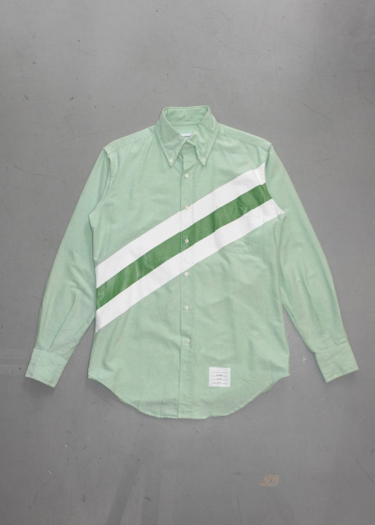 Thom Browne Long-Sleeved BD Shirt (Pale Green, made in Italy)