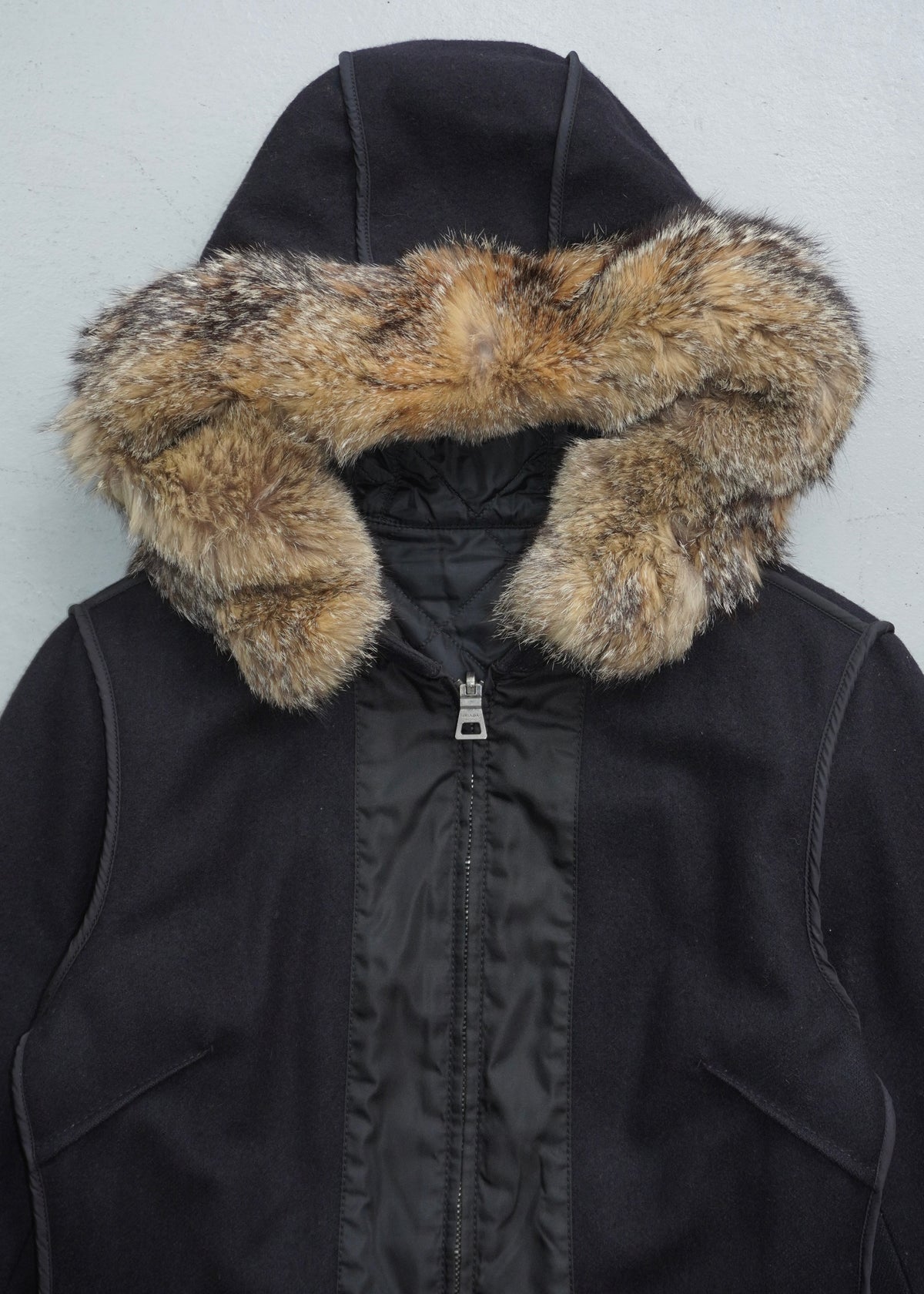 Prada 11fw Reversible Fur-trim Short Coat