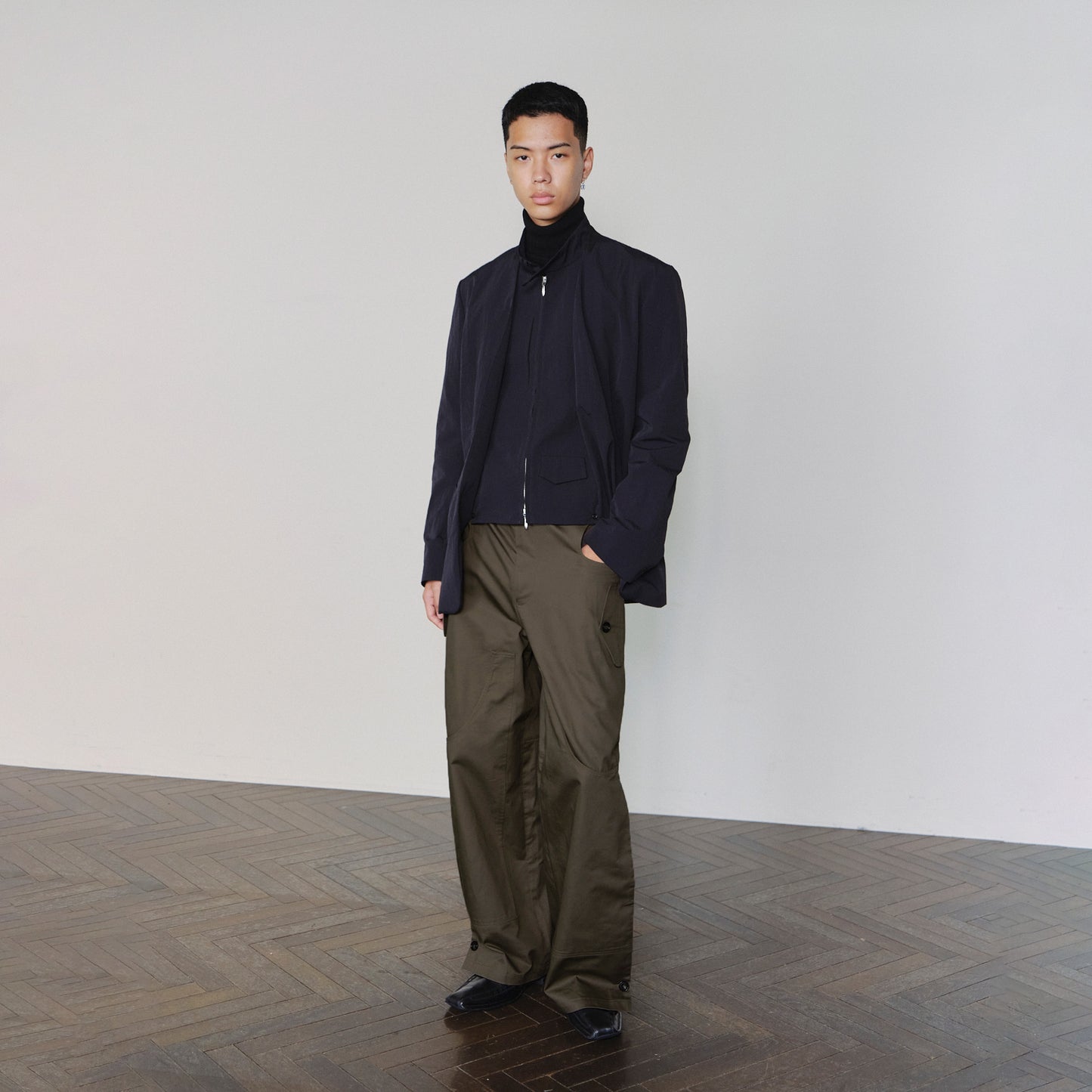 Side-Pleated Utility Work Pants