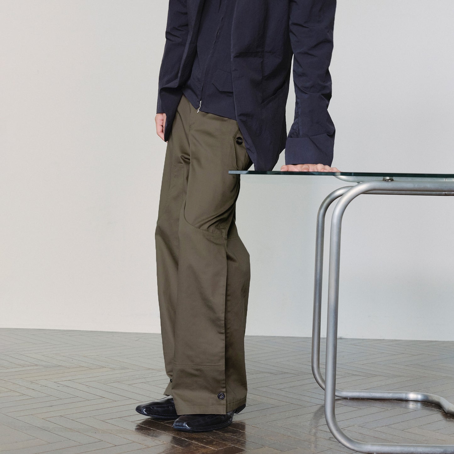 Side-Pleated Utility Work Pants