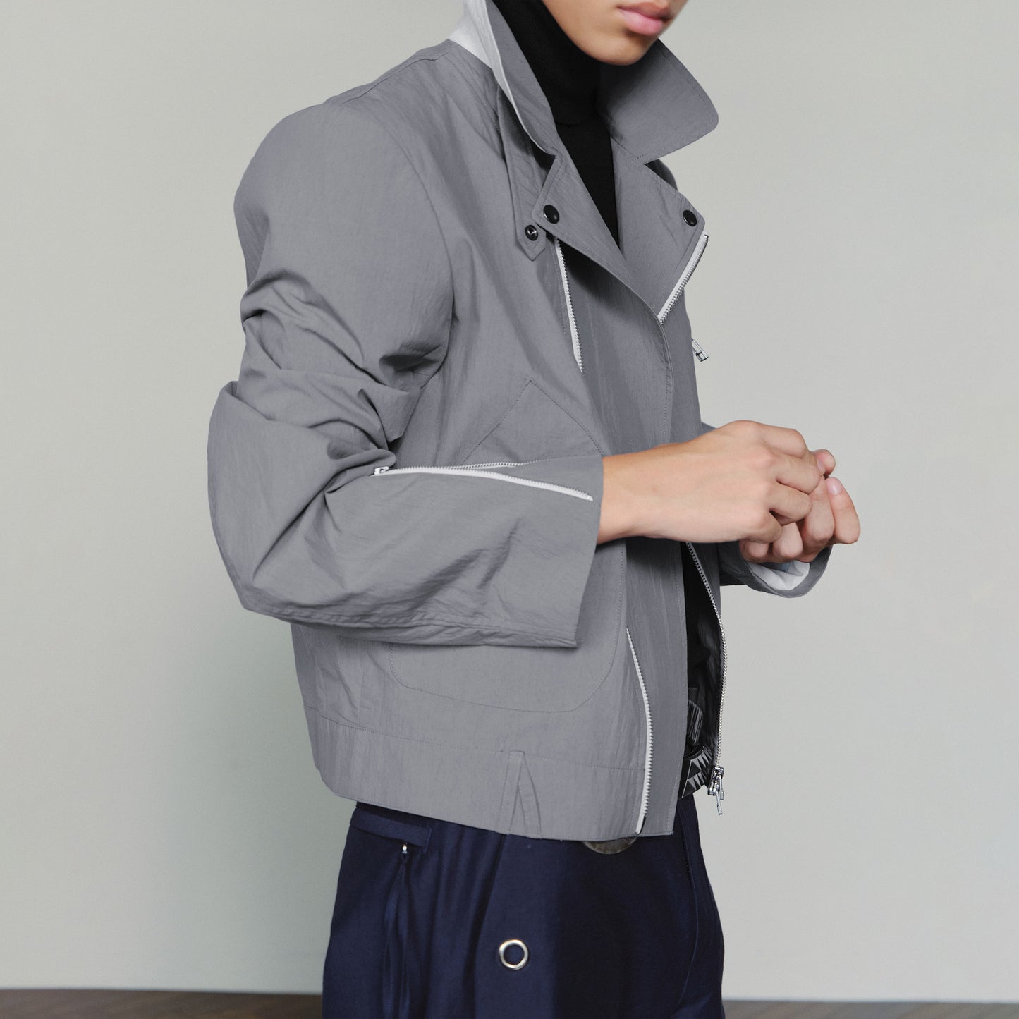 Colorblock Classic Biker Jacket