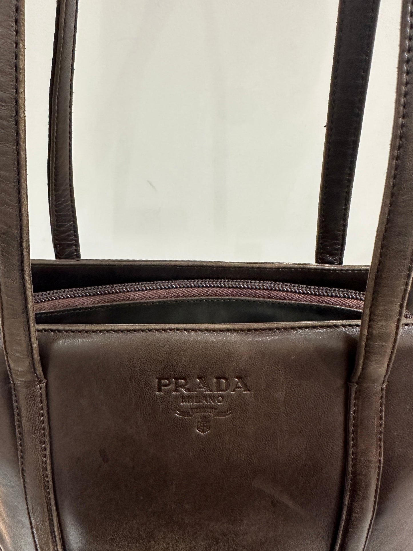 Prada Leather Shoulder Bag (Brown)