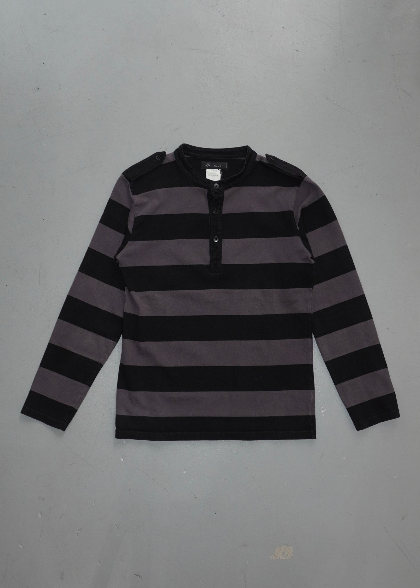 Agnes.b Homme Striped Henley Long-sleeve T-shirt 90s (purple)