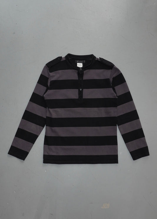 Agnes.b Homme Striped Henley Long-sleeve T-shirt 90s (purple)