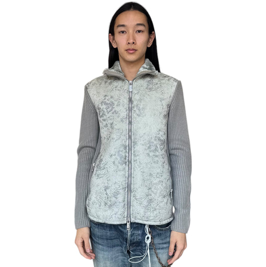 ARMANI EXCHANGE Suede Jacket with Knit Sleeves