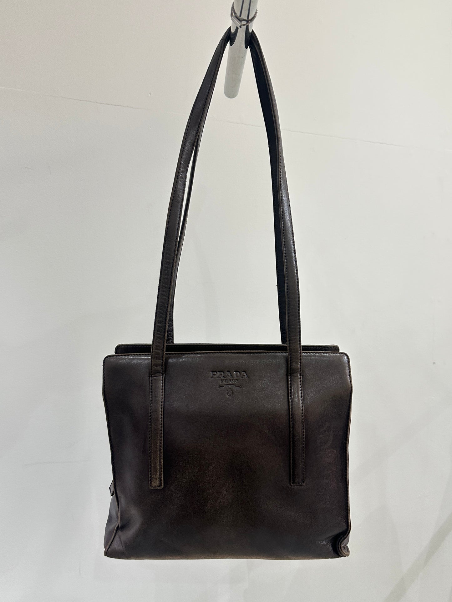 Prada Leather Shoulder Bag (Brown)