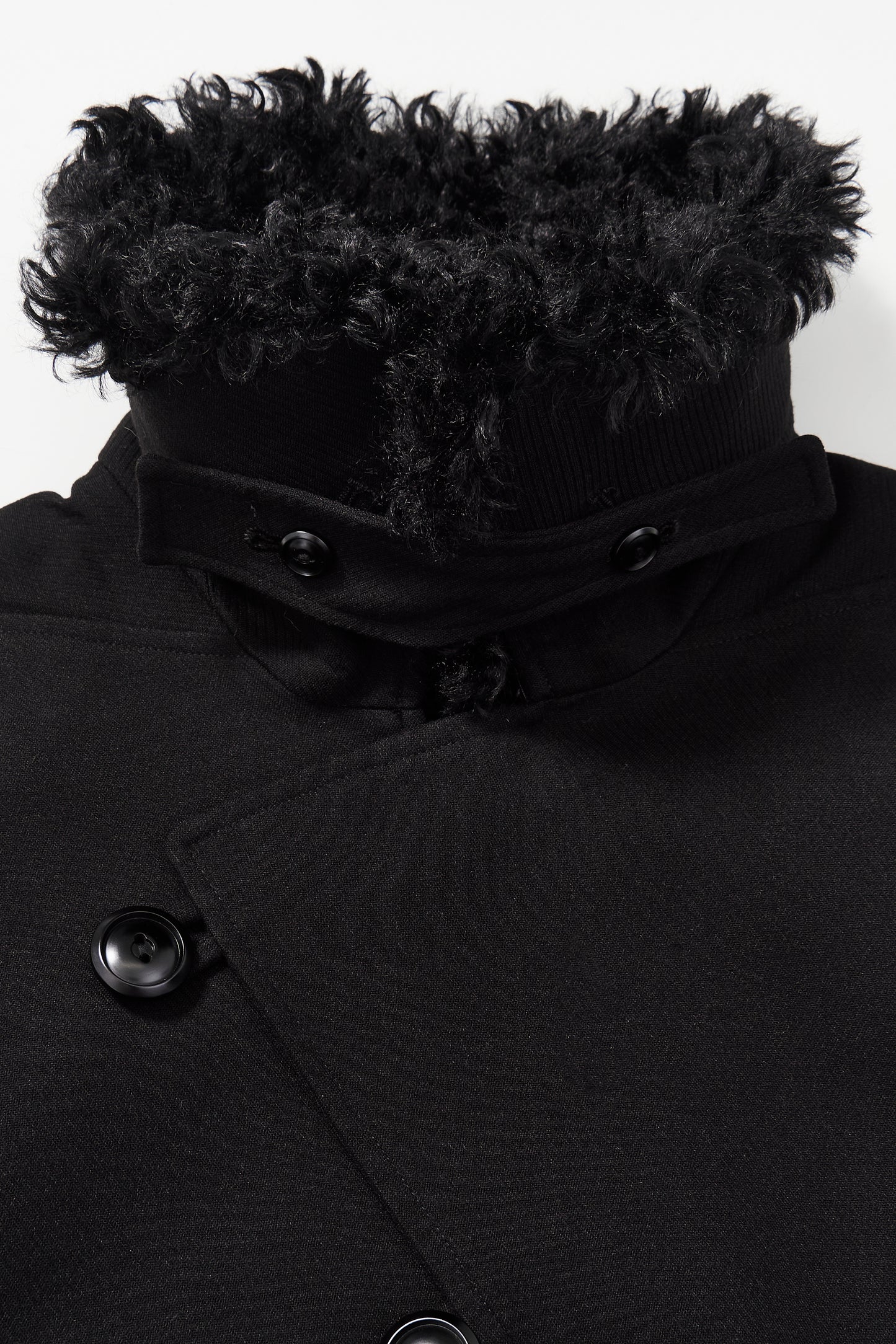 Asymmetric Placket Fur-Collar Jacket