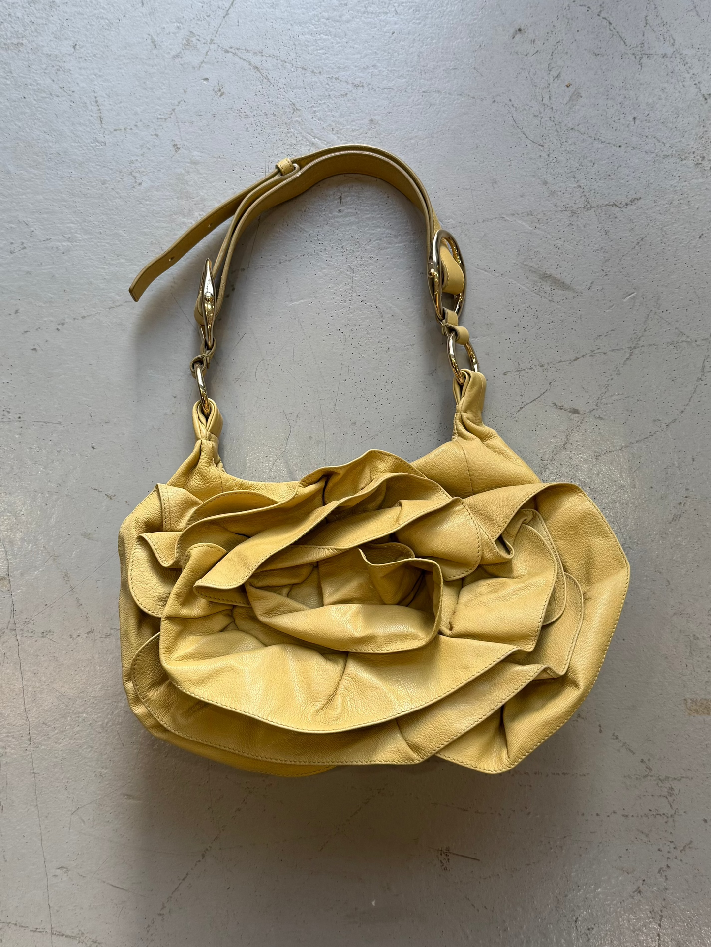 YSL leather Yellow flower bag