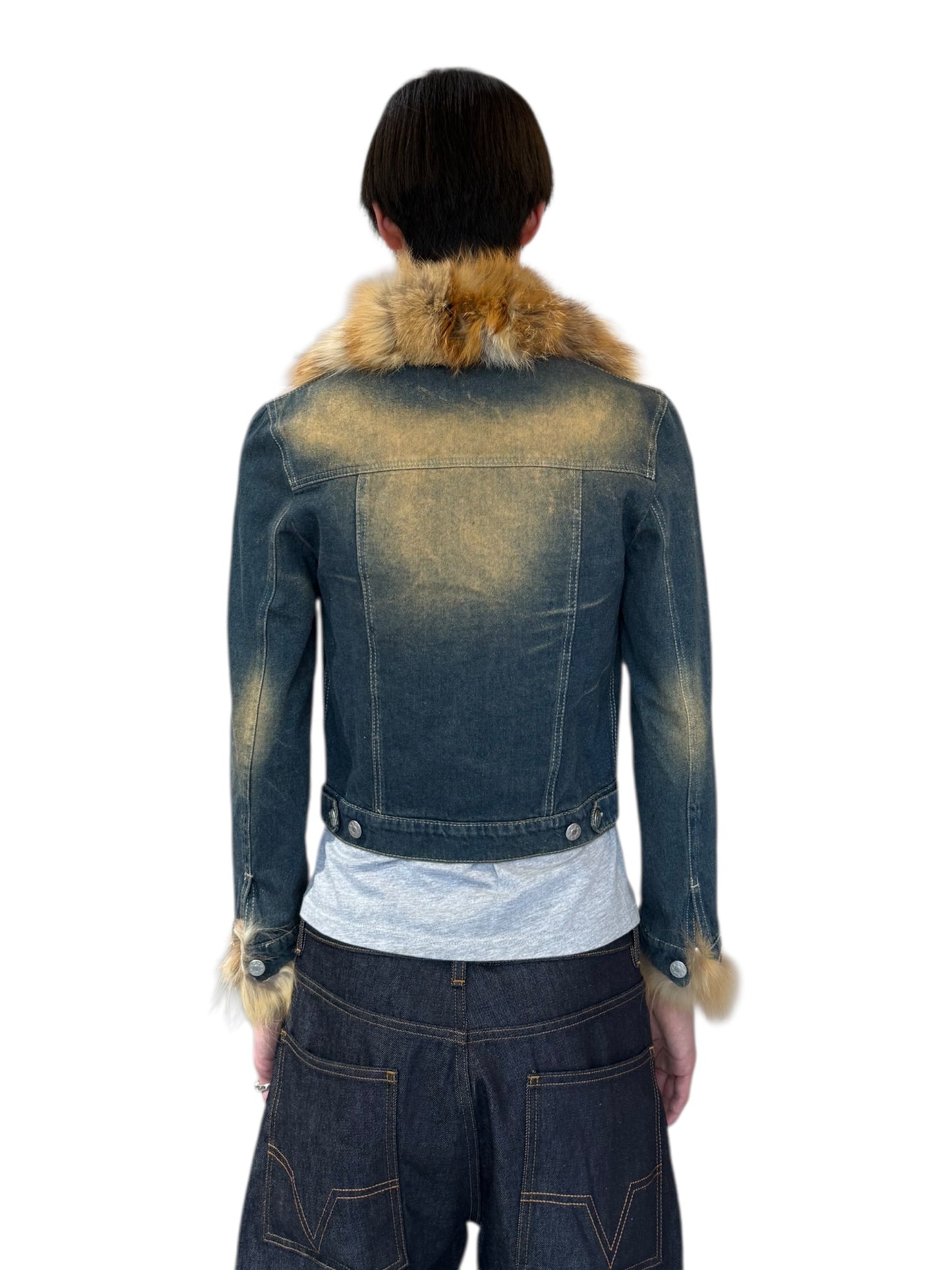SAM RONE fur denim jacket