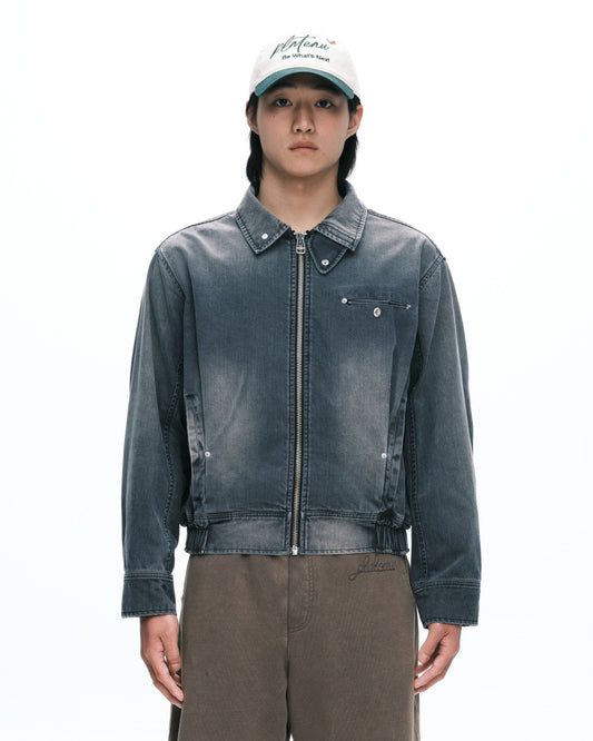 Tucked worker jacket Washed grey