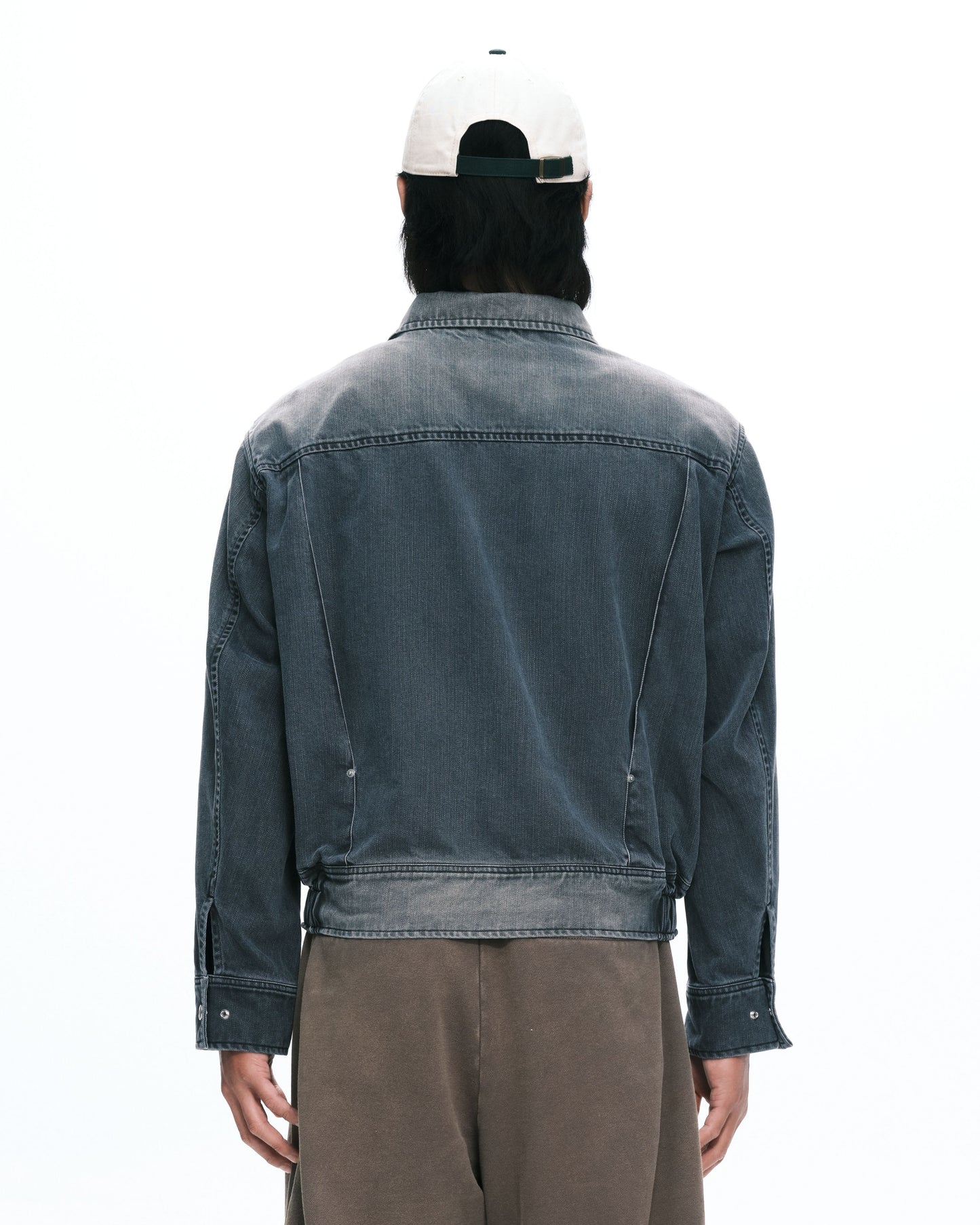 Tucked worker jacket Washed grey
