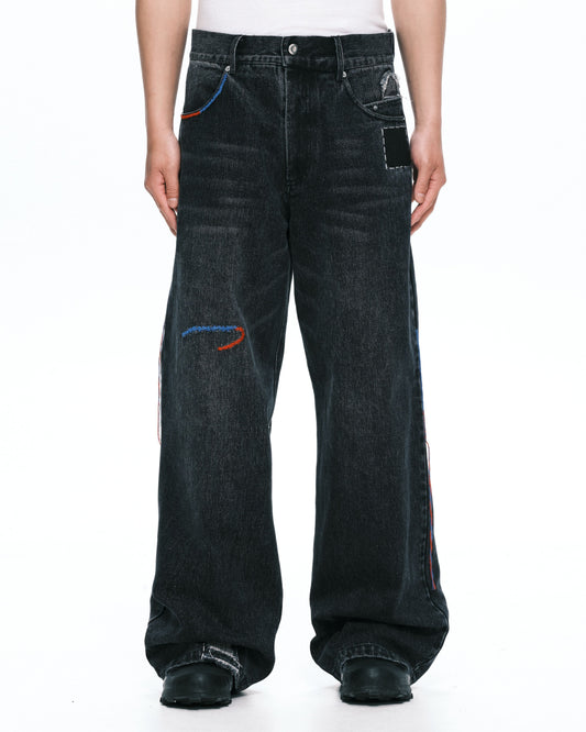 Hand patched denim