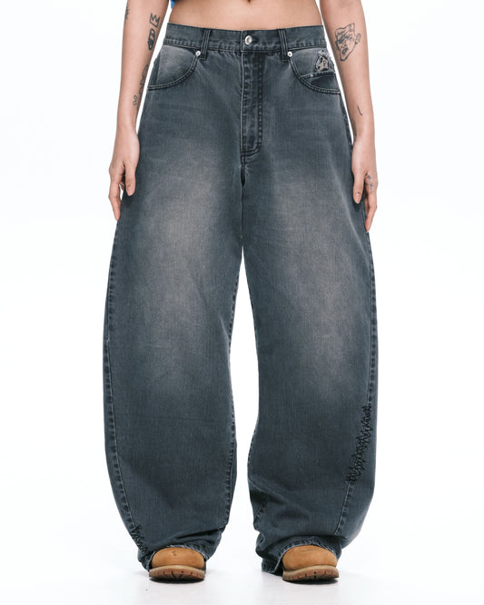 Curvy work pants Washed grey