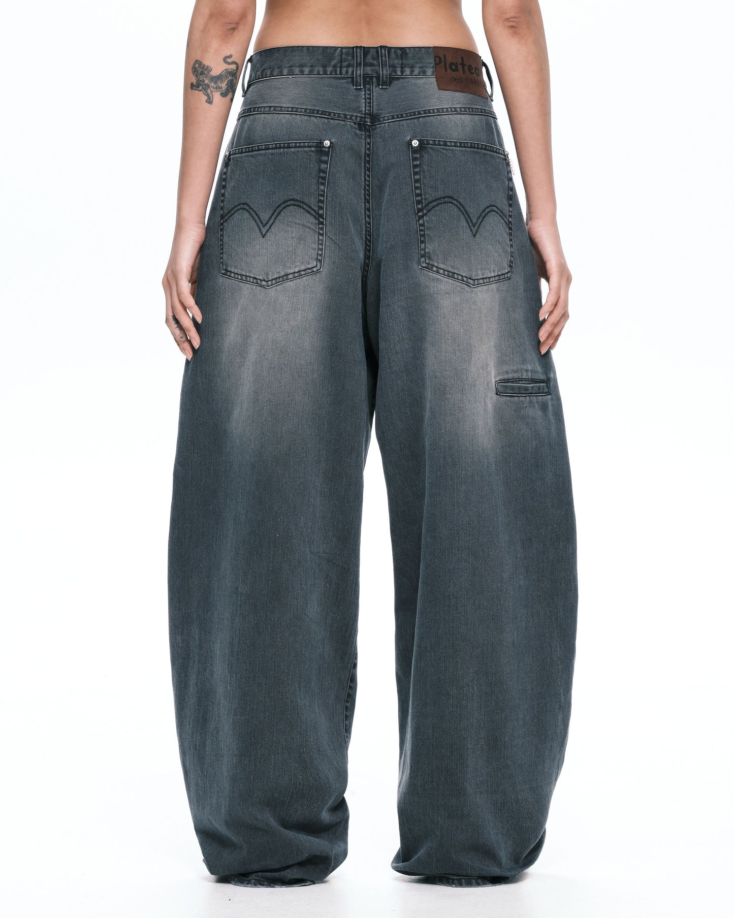 Curvy work pants Washed grey