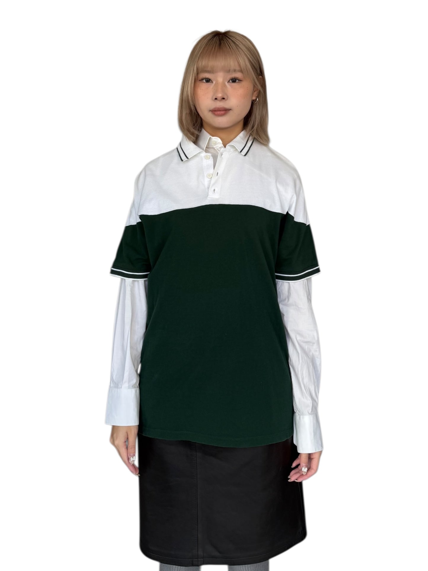 visvim two-tone polo shirt