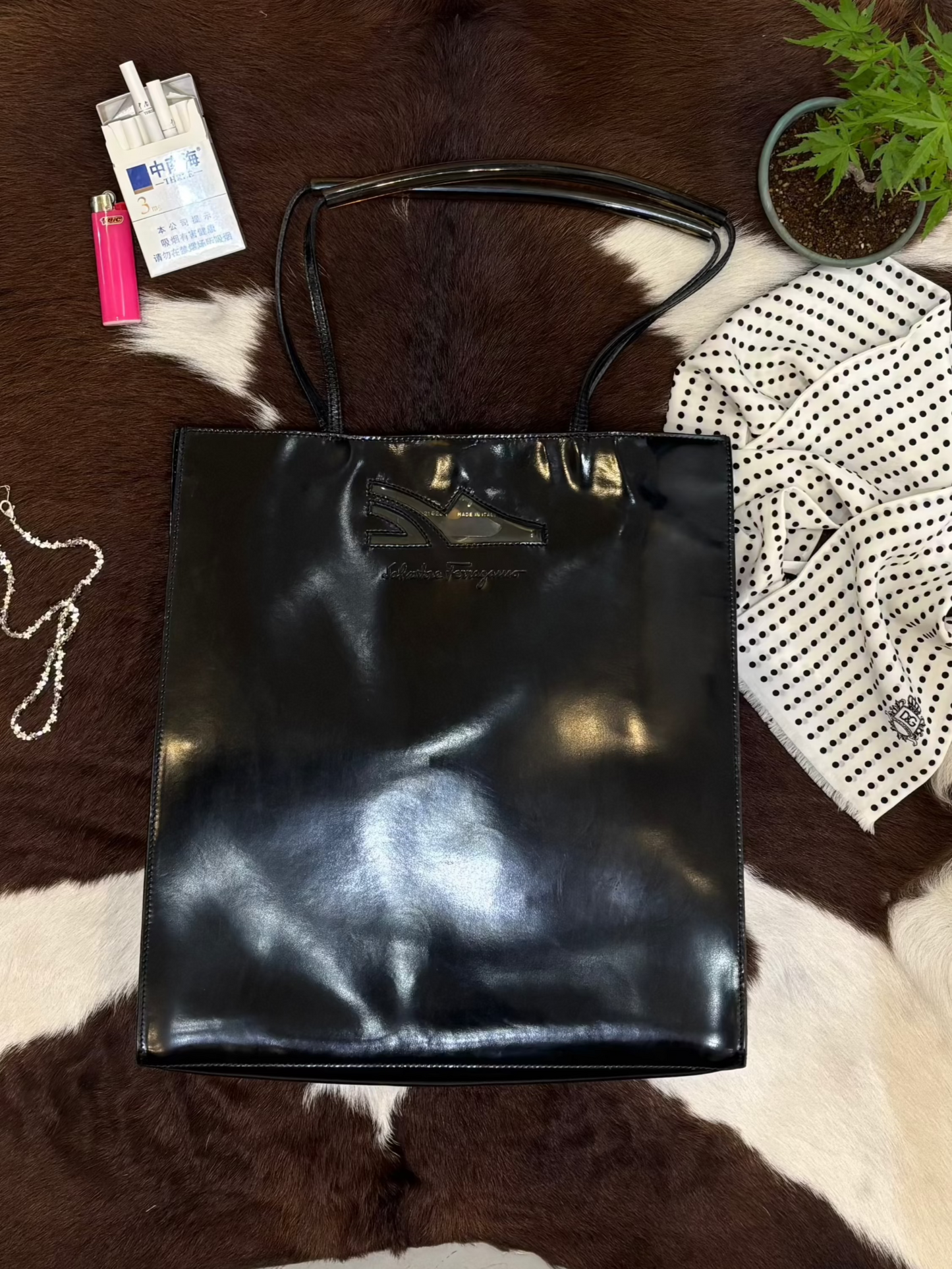 FERRAGAMO leather tote bag