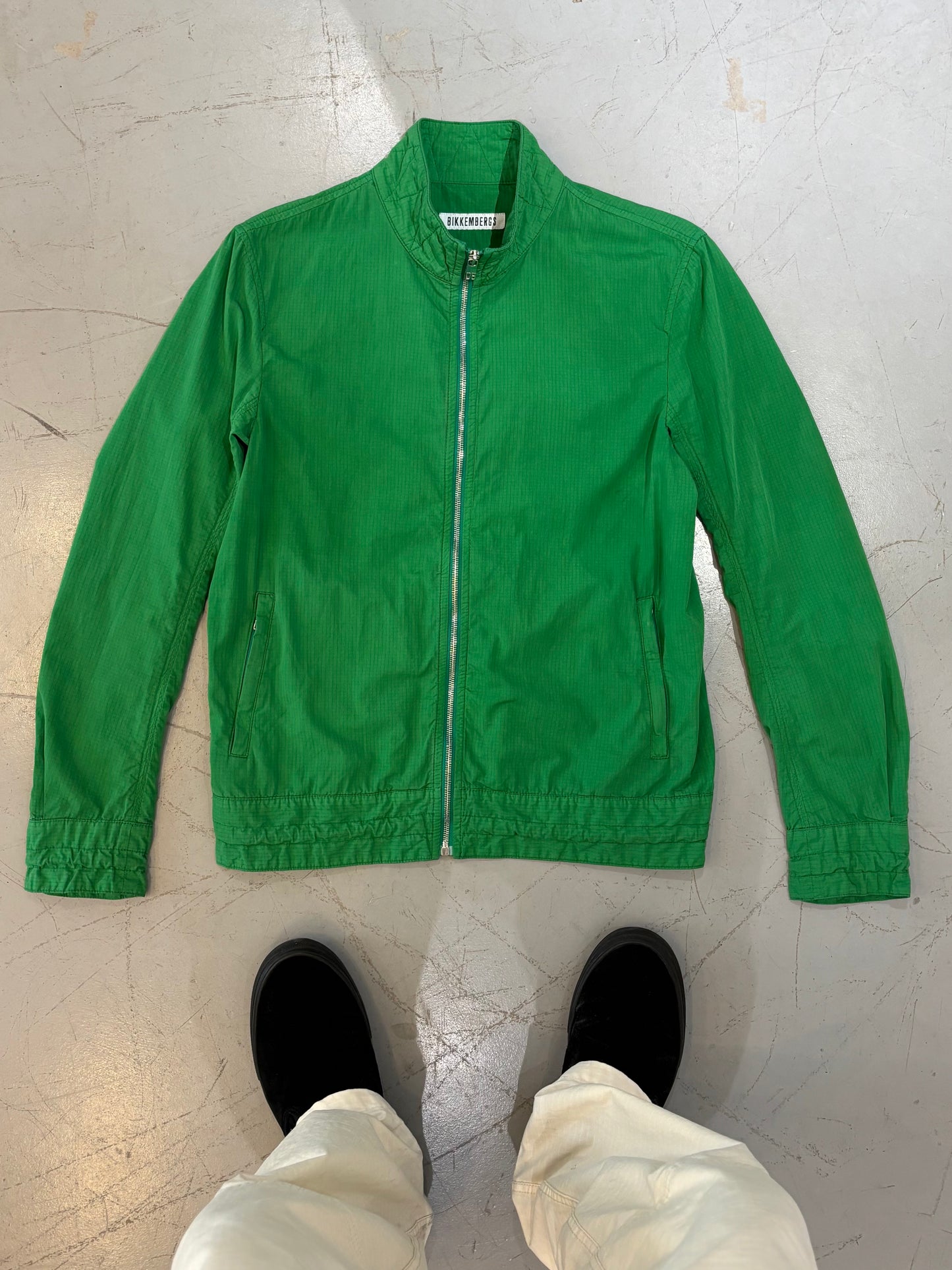 DIRK BIKKEMBERGS Object Dye Zipper Blouson (Green)
