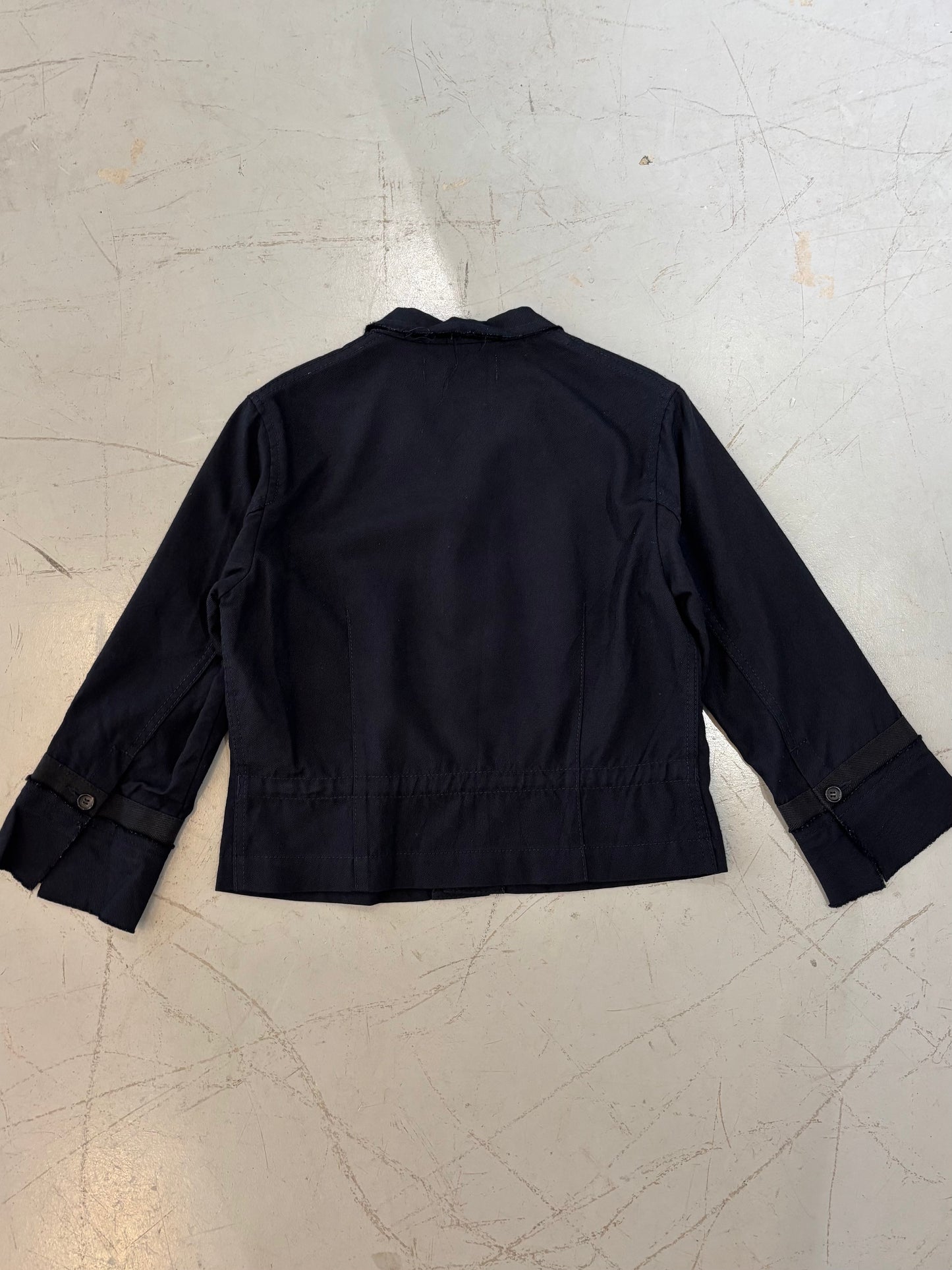 tricot COMME des GARCONS Cut-off Collar Jacket (Navy)