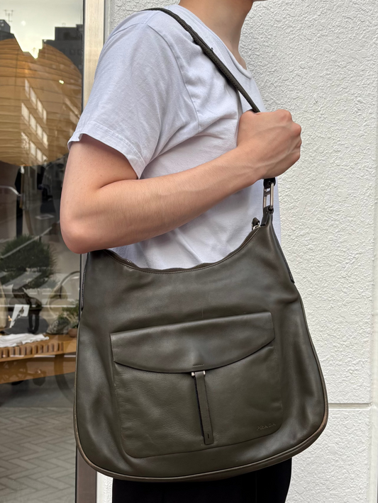 00s PRADA shoulder bag dark olive