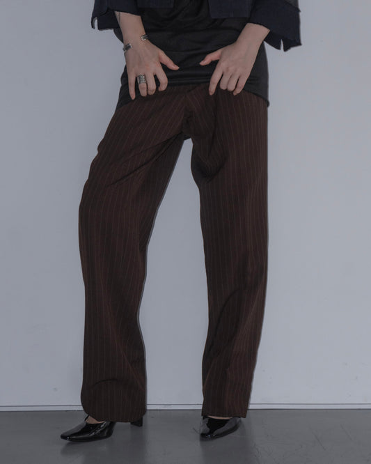 DRIES VAN NOTEN Stripe Slacks(Brown)