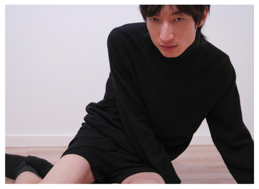 Belted High-Neck Pulloved In Wool BLACK