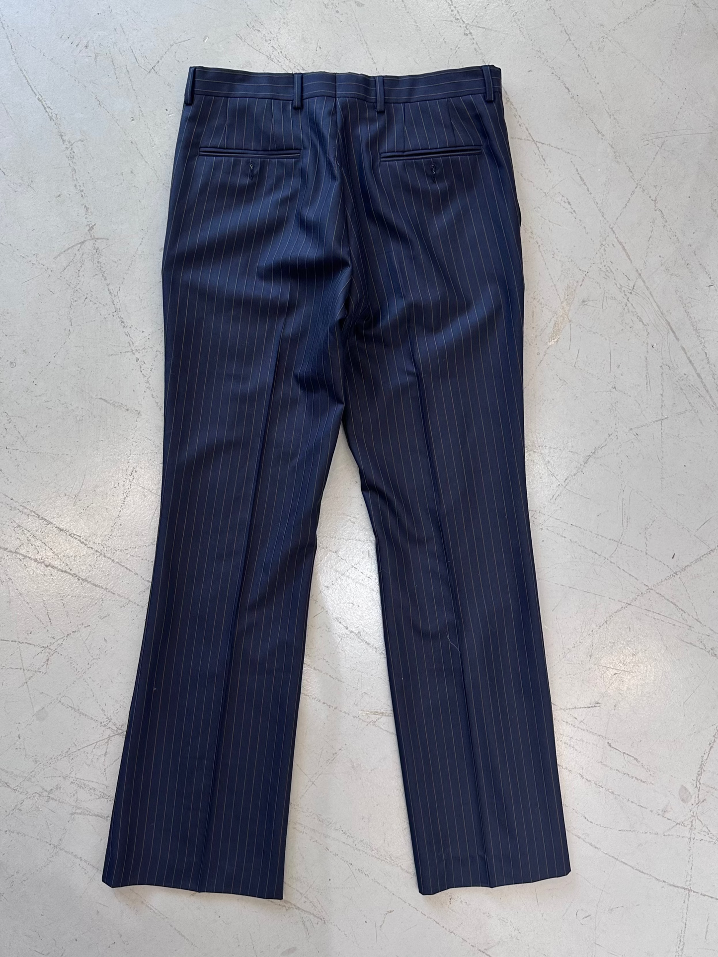 DRIES VAN NOTEN Stripe Flare Slacks(Navy)