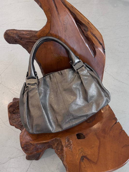 Ferragamo silver leather bag