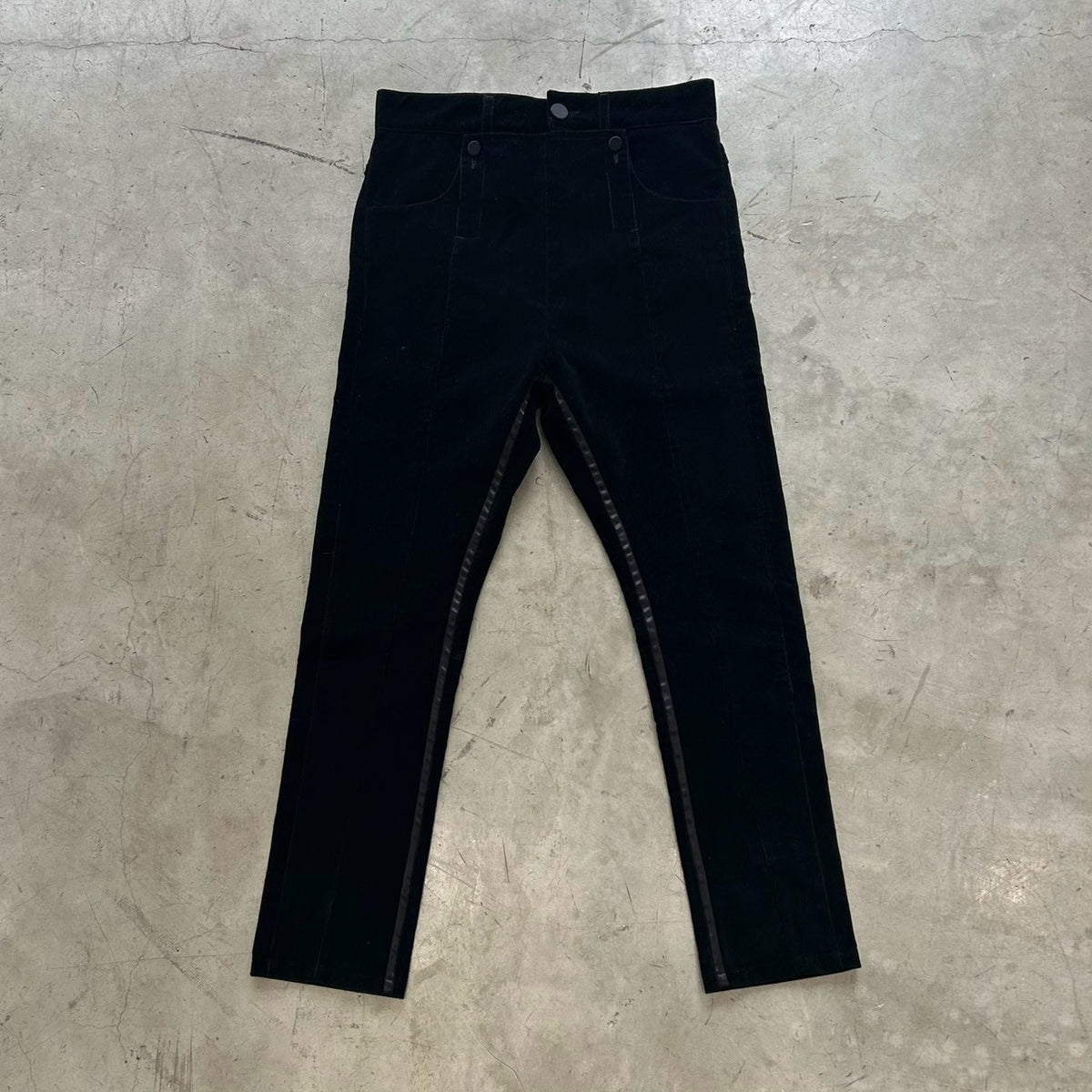 John Galliano Marine Corduroy Black Pants