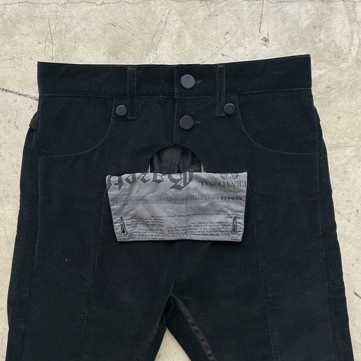John Galliano Marine Corduroy Black Pants