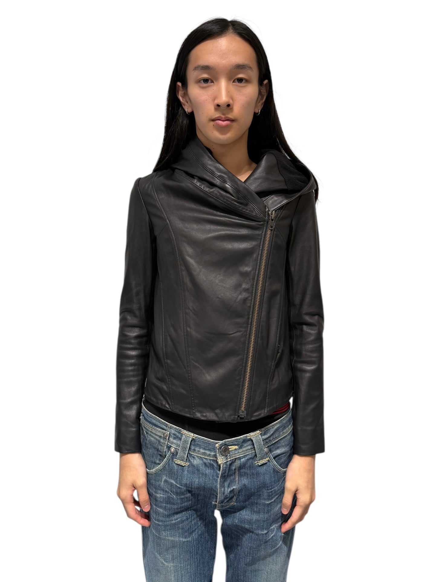 HELMUT LANG Leather hoodie