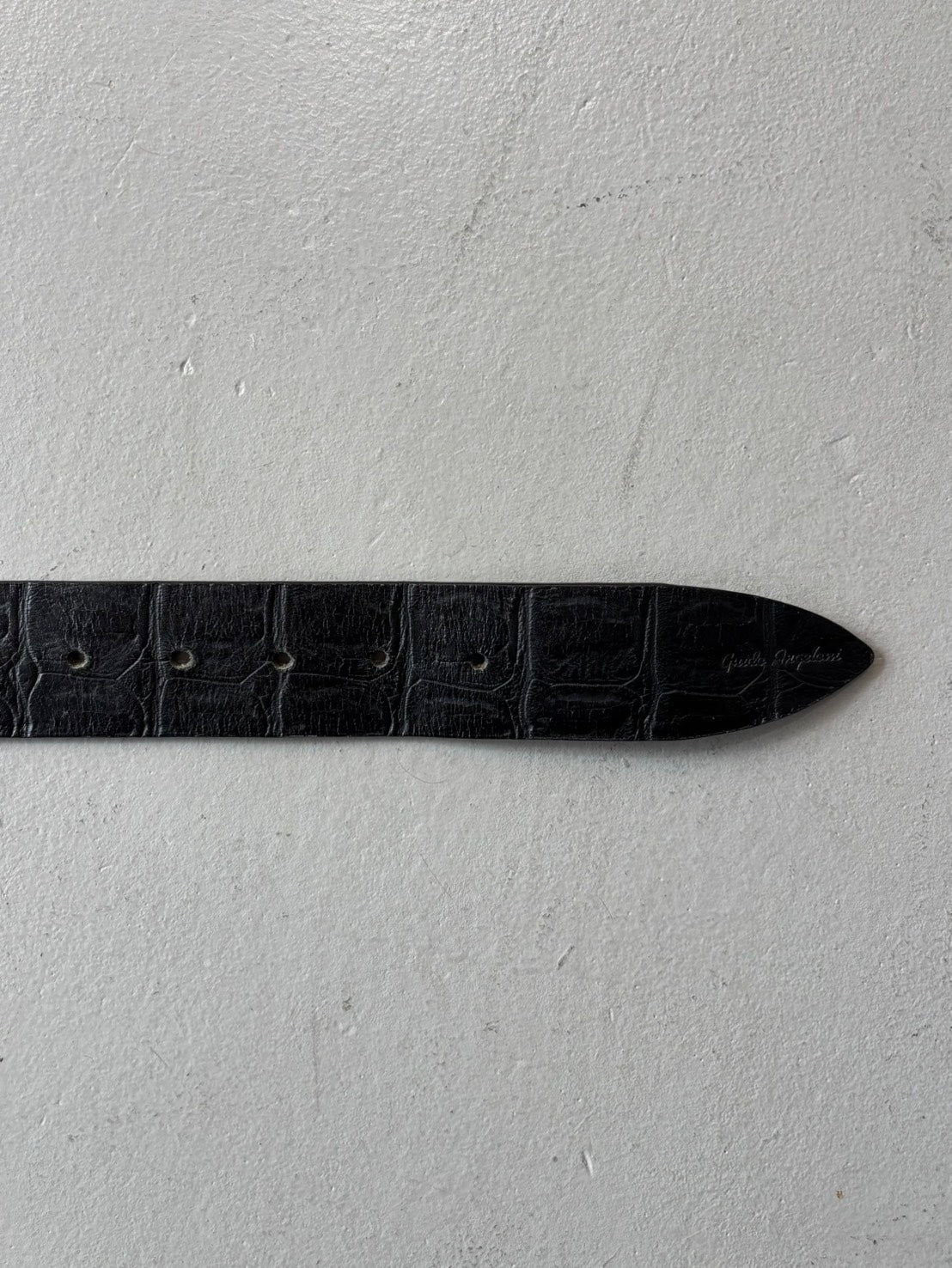 Guido Angeloni Ornament Buckle Croc Belt