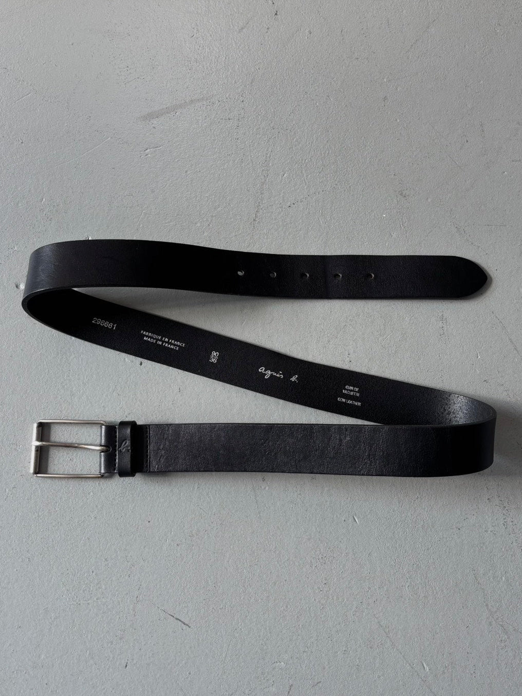 Agnes b. Cow Leather Belt (Black)