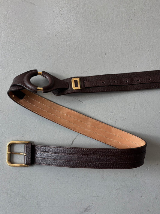 Dolce & Gabbana Logo Belt (Dark Browne)