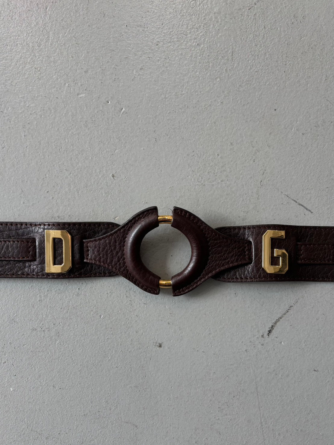 Dolce & Gabbana Logo Belt (Dark Browne)