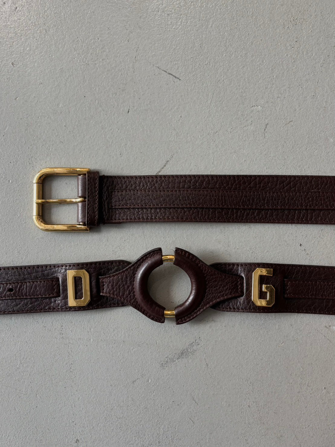 Dolce & Gabbana Logo Belt (Dark Browne)