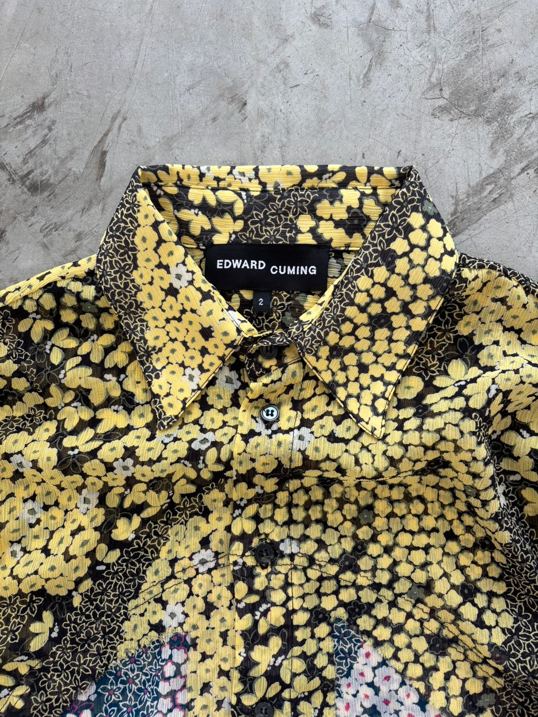 Edward Cuming SS24 Floral Patchwork Sheer Shirt