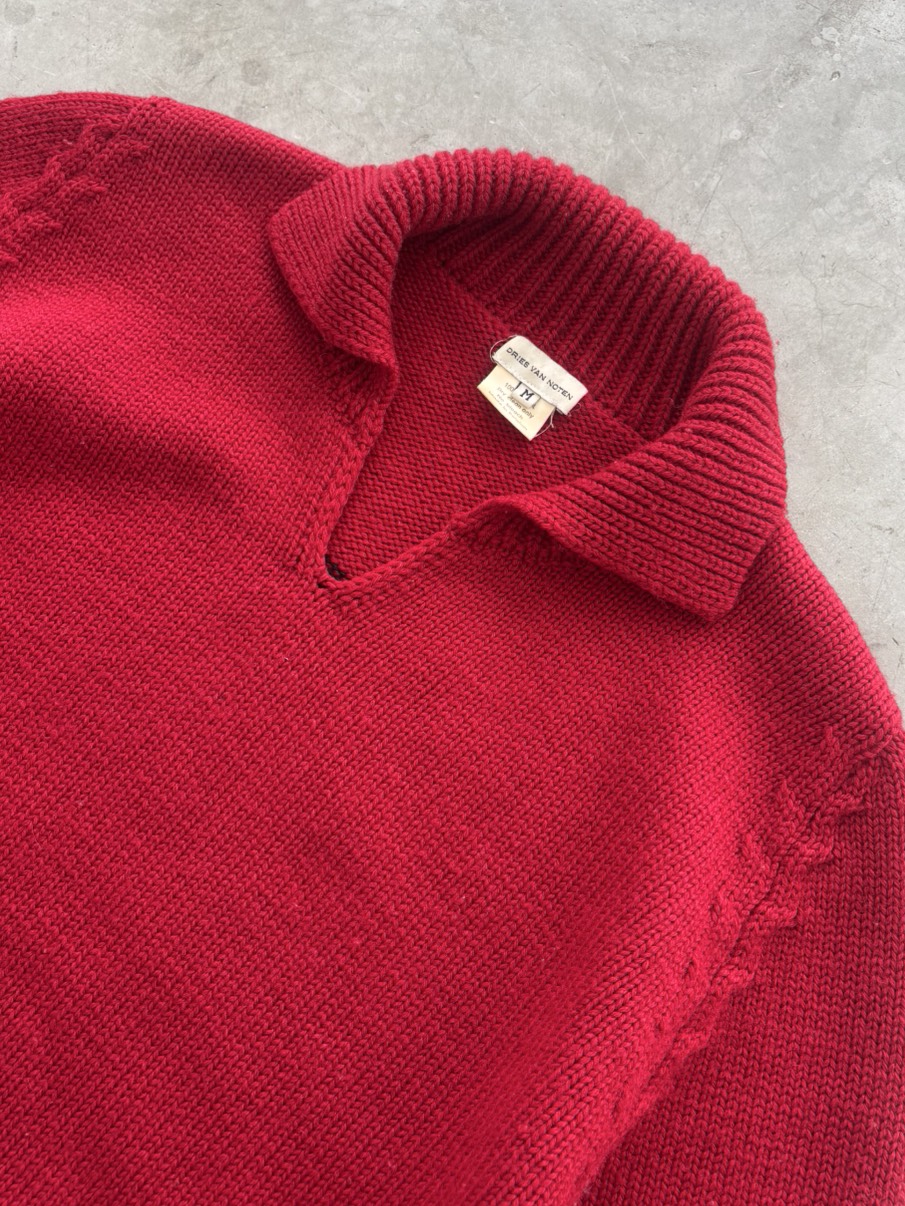 Dries Van Noten No.7 Wool Knit Sweater (Red)