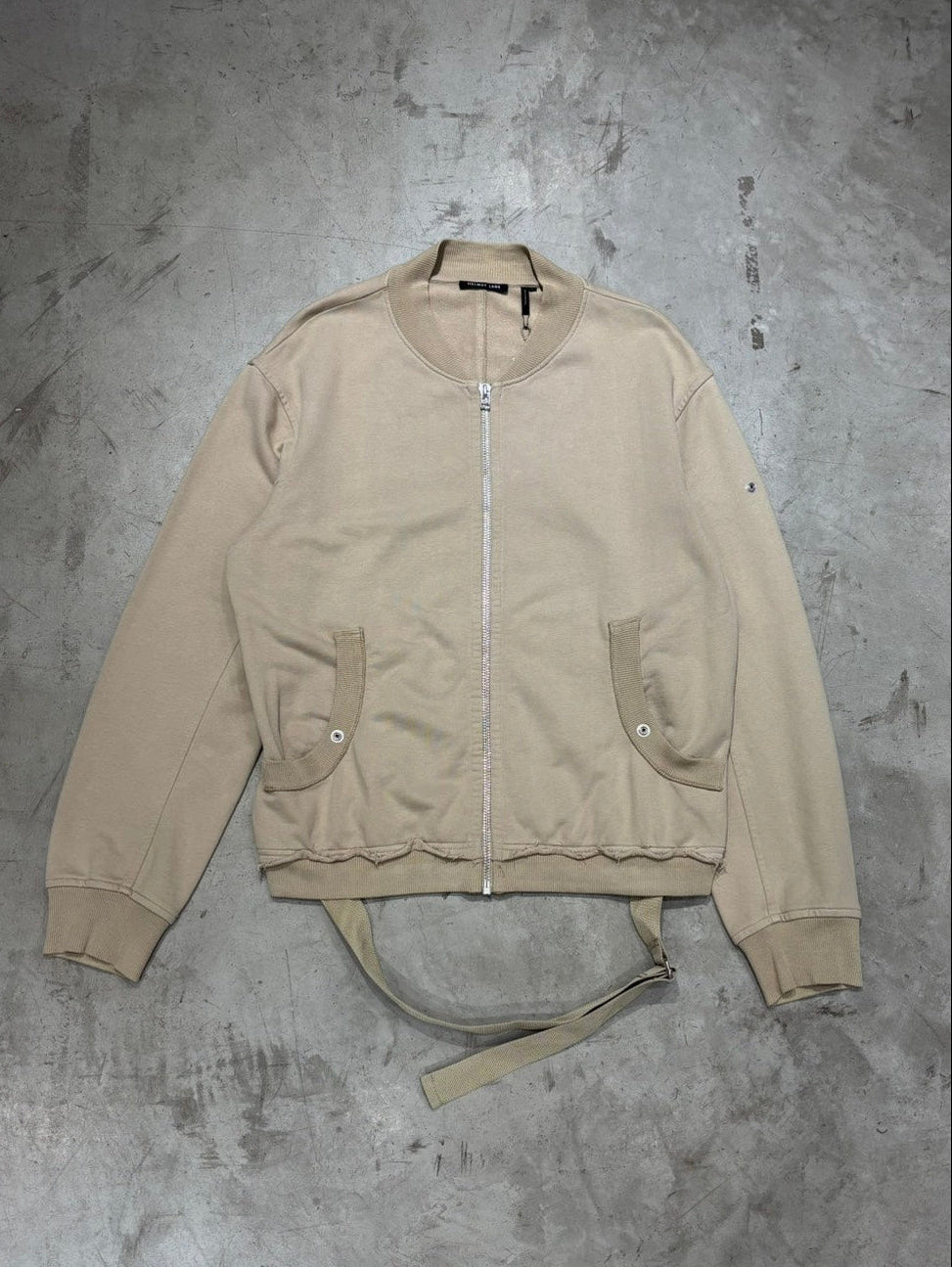 Helmut Lang Late 00s Bondage Distressed Bomber Jacket