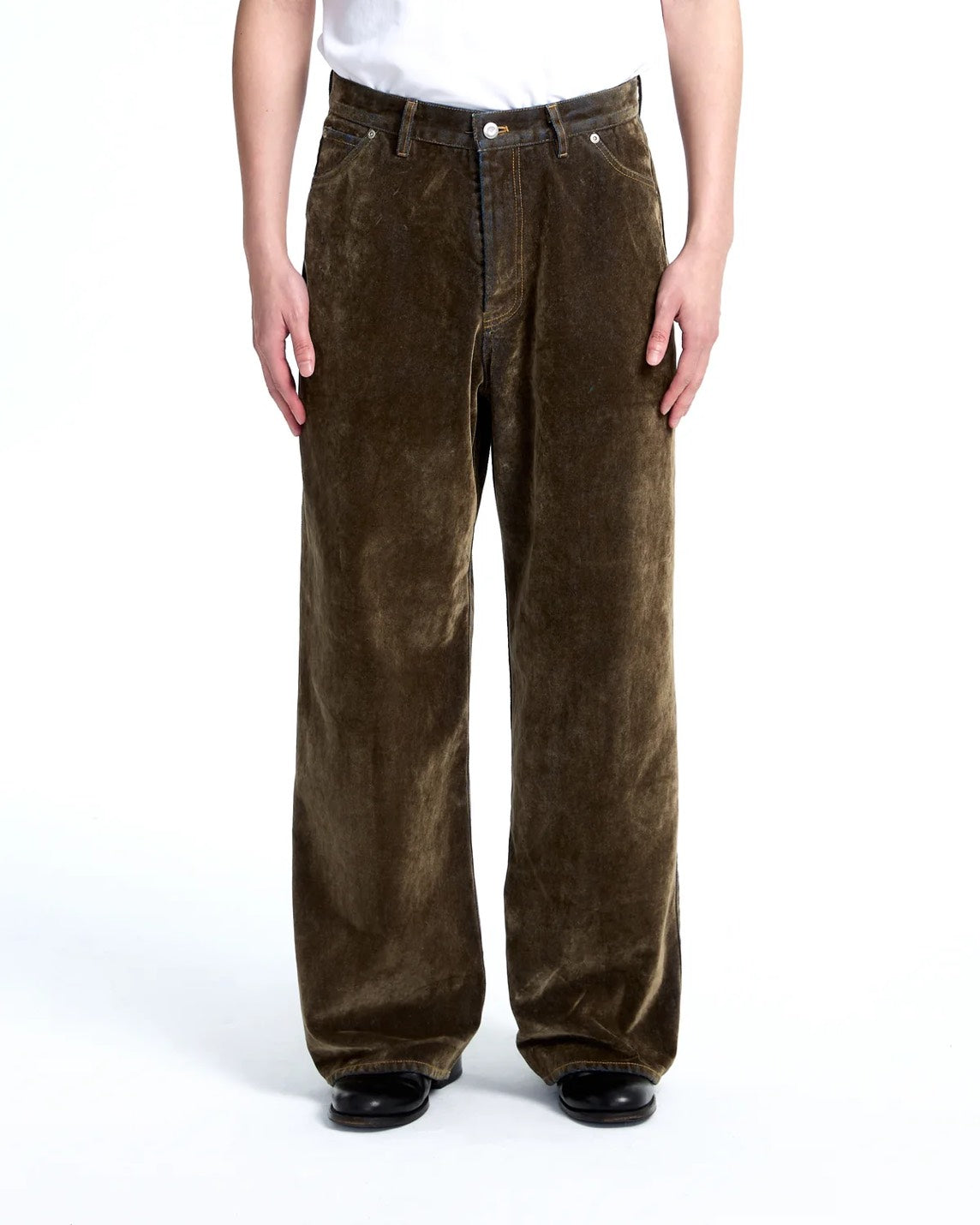 Flocked Denim Pants