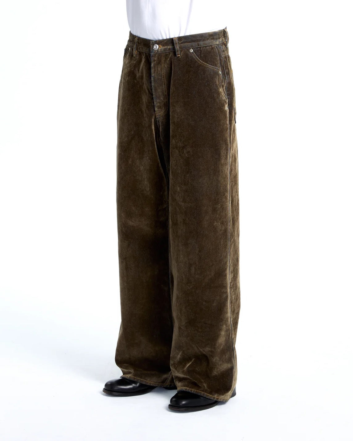 Flocked Denim Pants