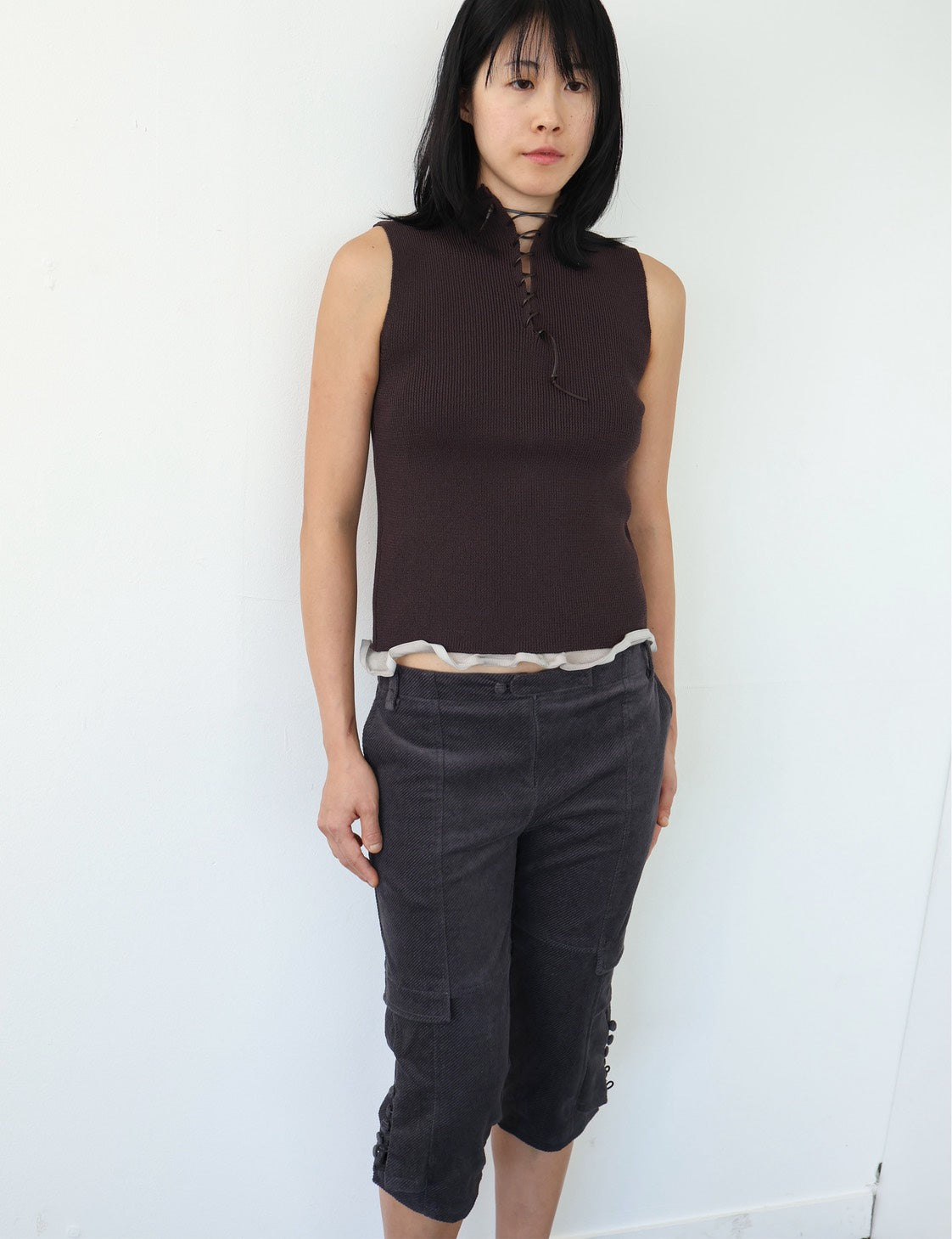 Back String Knit Vest