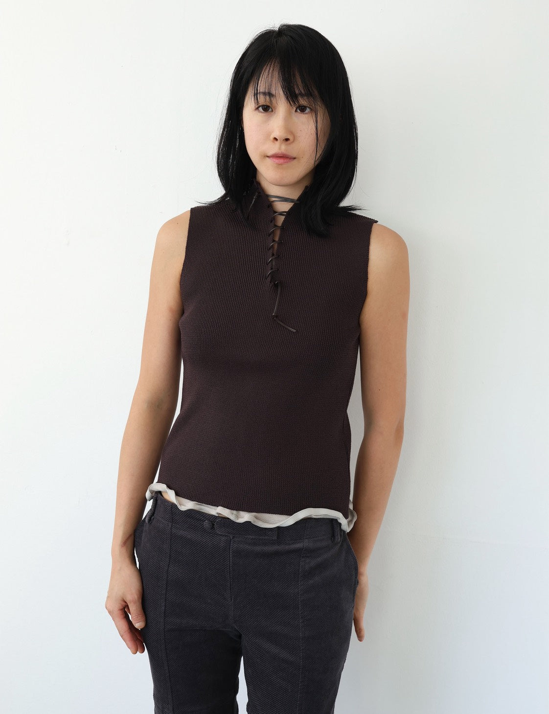Back String Knit Vest