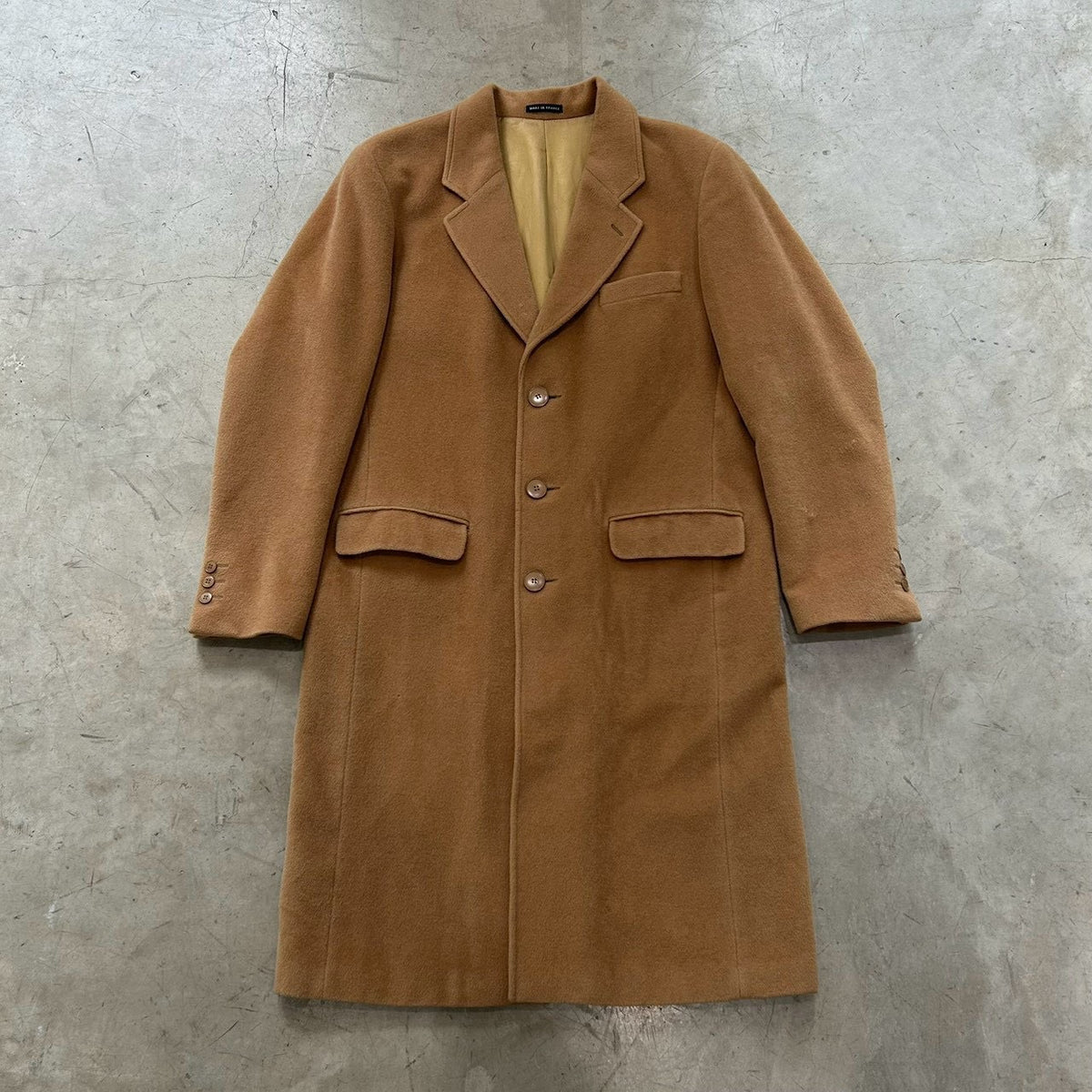 Agnès b. homme – 3-Button Wool Chesterfield Coat (Beige, Made in France)