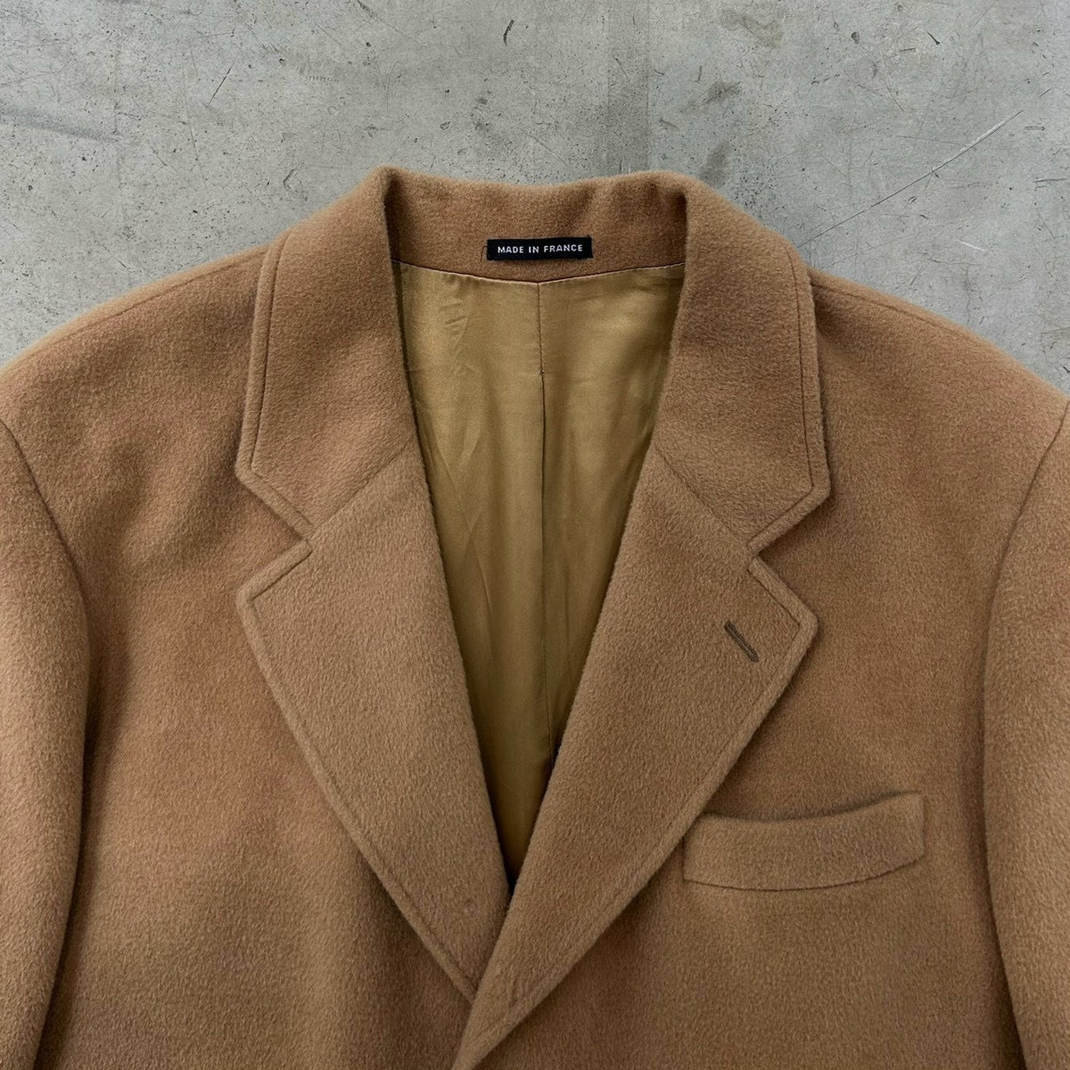 Agnès b. homme – 3-Button Wool Chesterfield Coat (Beige, Made in France)