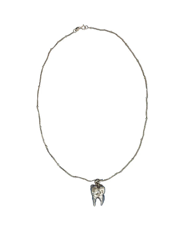Silver tooth necklace