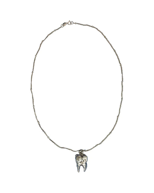 Silver tooth necklace